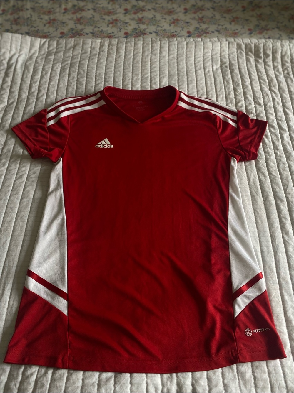adidas Red and White Women Soccer Jersey